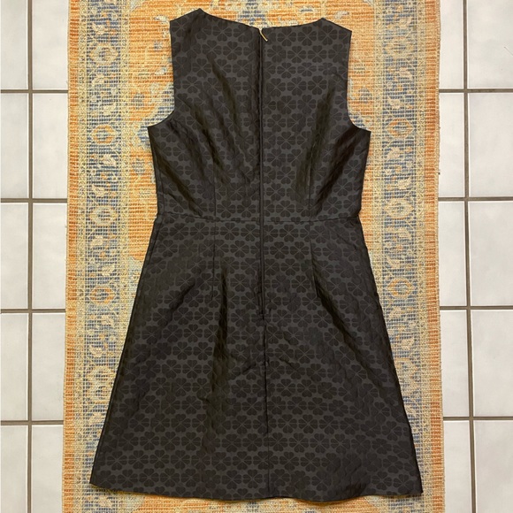 Floral Spade Jacquard Dress Black Midi Sleeveless 6 - Picture 4 of 11